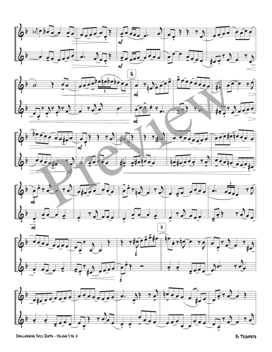 Challenging Jazz Duets Volume 3 Trumpet Duet scores gallery preview page 8