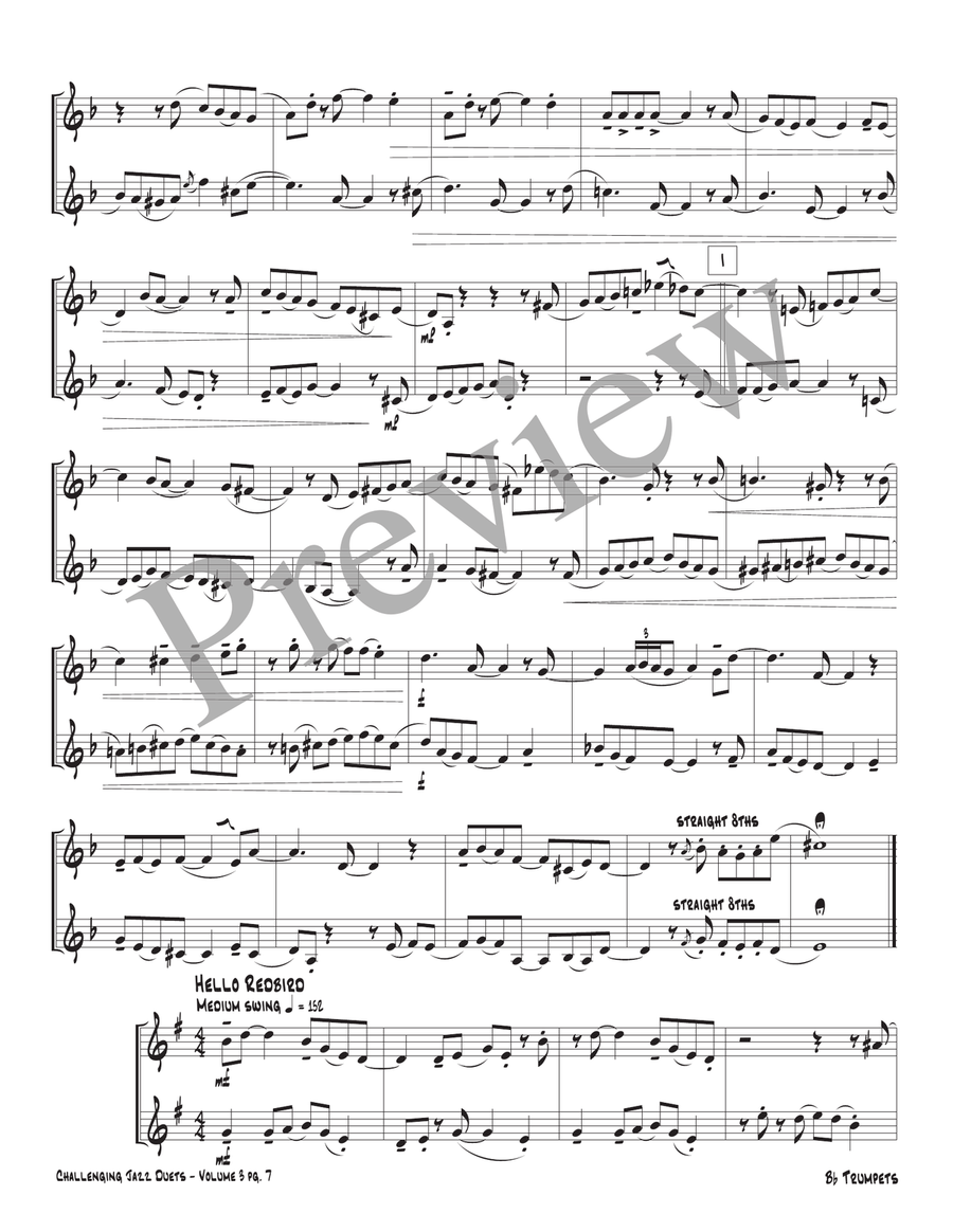 Challenging Jazz Duets Volume 3 Trumpet Duet scores gallery preview page 9