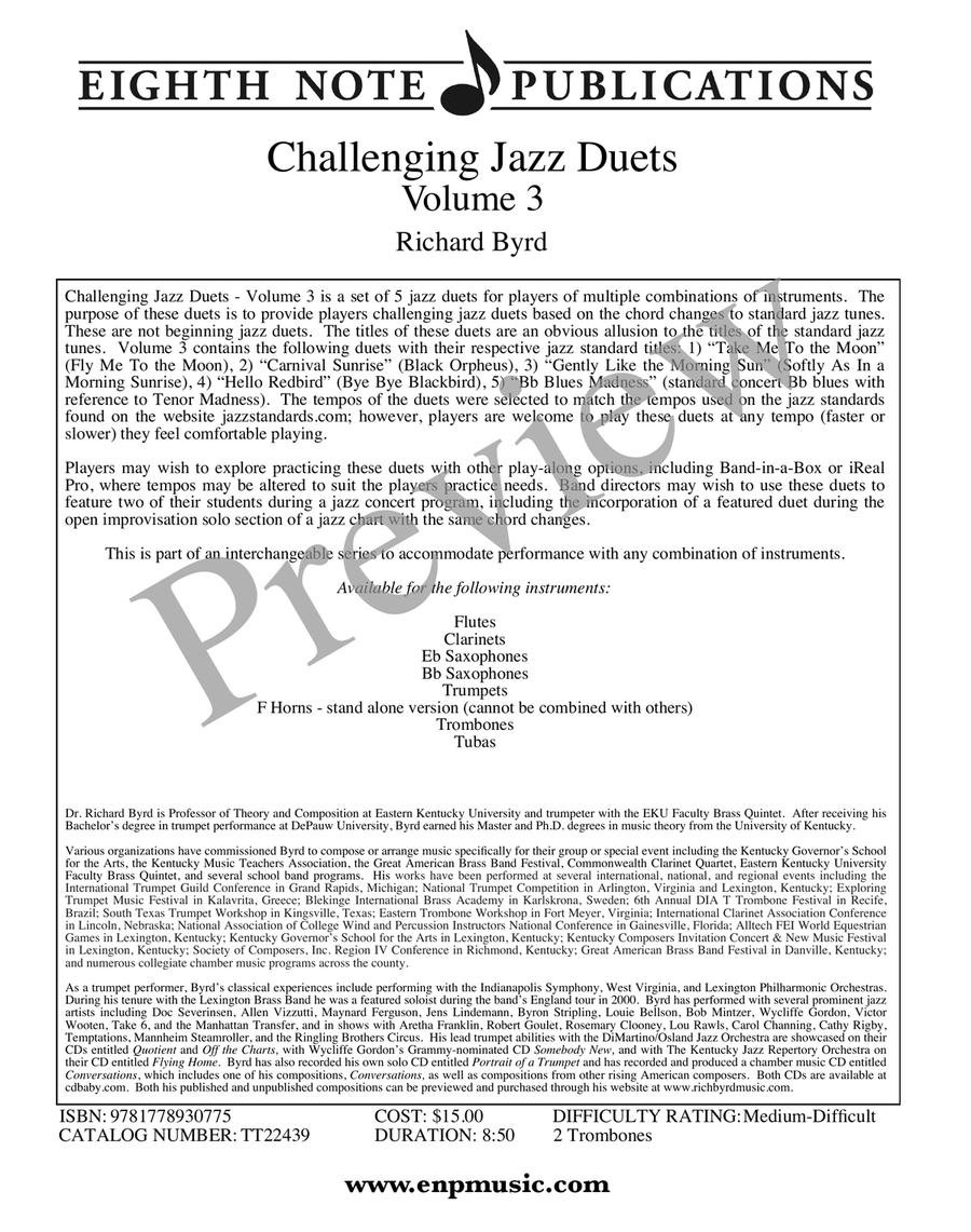Challenging Jazz Duets Volume 3 Trombone Duet scores gallery preview page 2