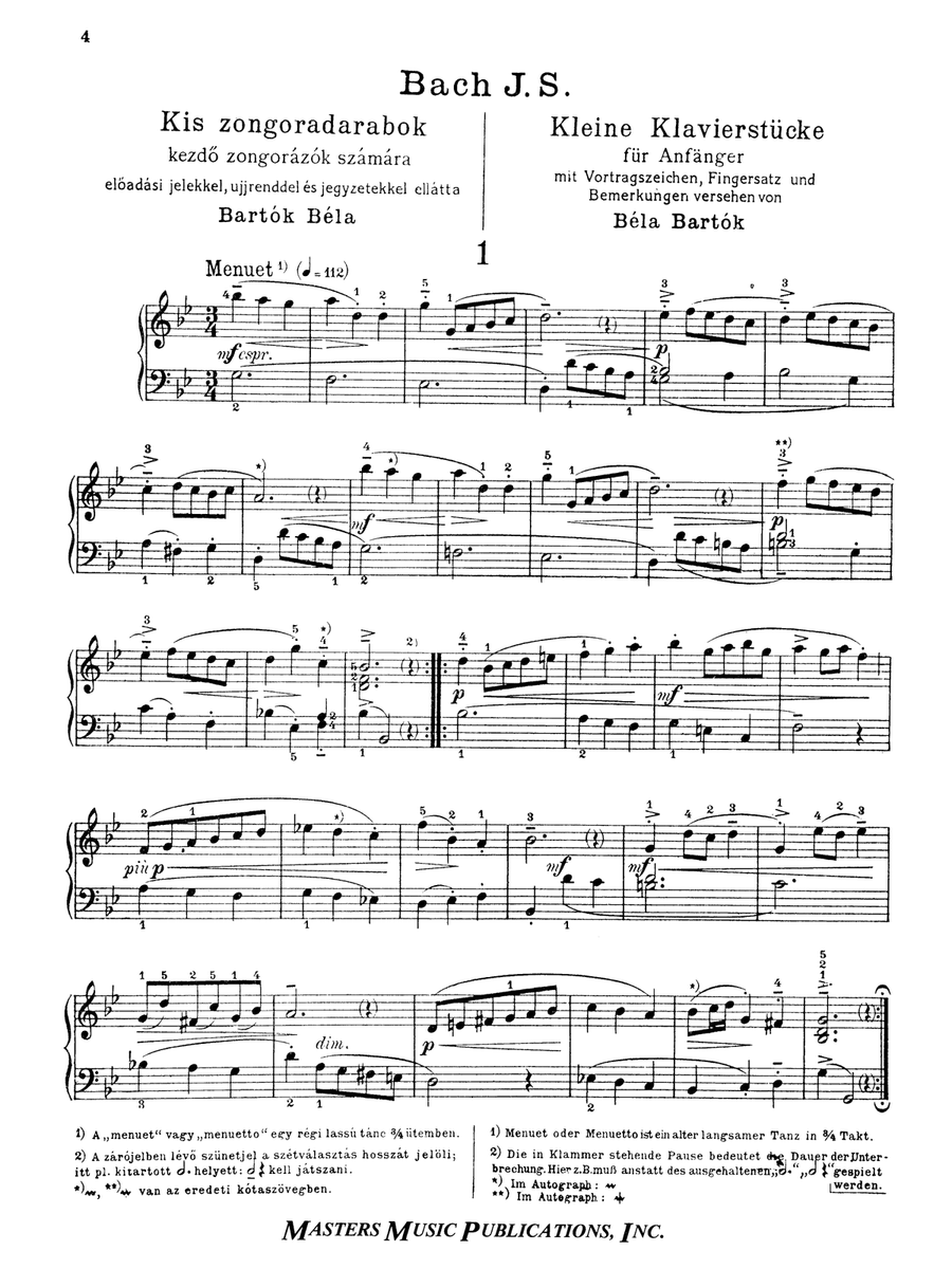 From the Notebook (Little Clavierbook) for Anna Magdalena Bach: 13 Easy Pieces (ed. Bartok) Harpsichord scores gallery preview page 6