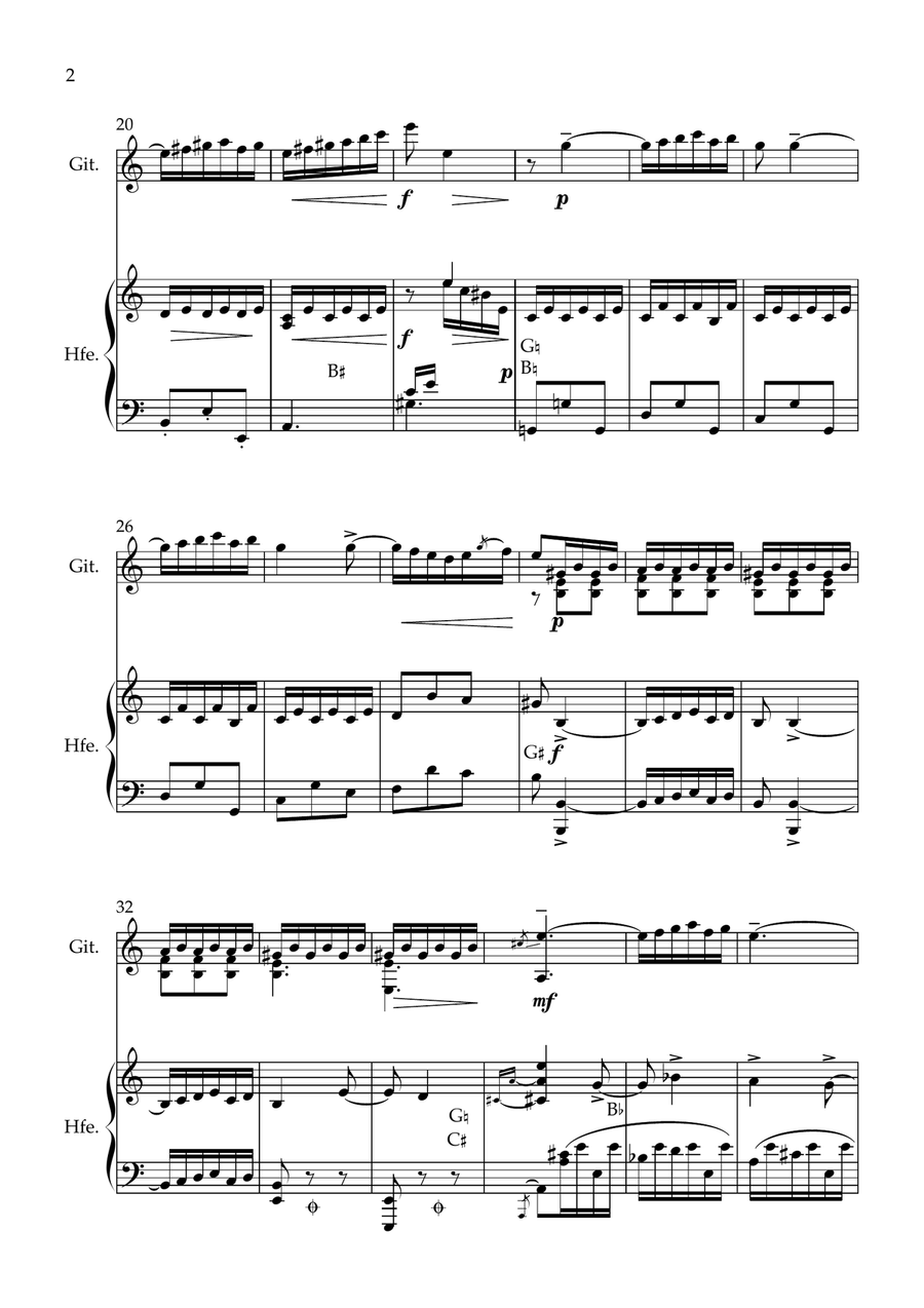 La Vida Breve: Spanish Dance (Danza española No.1) arr. for harp & guitar Chamber Music scores gallery preview page 2