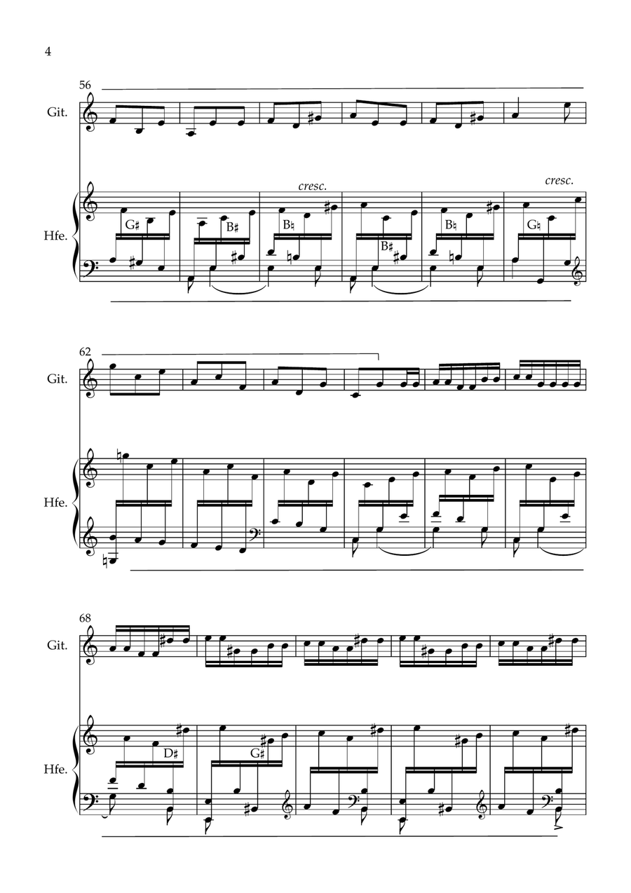 La Vida Breve: Spanish Dance (Danza española No.1) arr. for harp & guitar Chamber Music scores gallery preview page 4