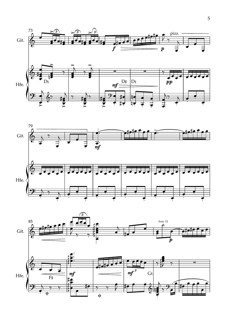 La Vida Breve: Spanish Dance (Danza española No.1) arr. for harp & guitar Chamber Music scores gallery preview page 5