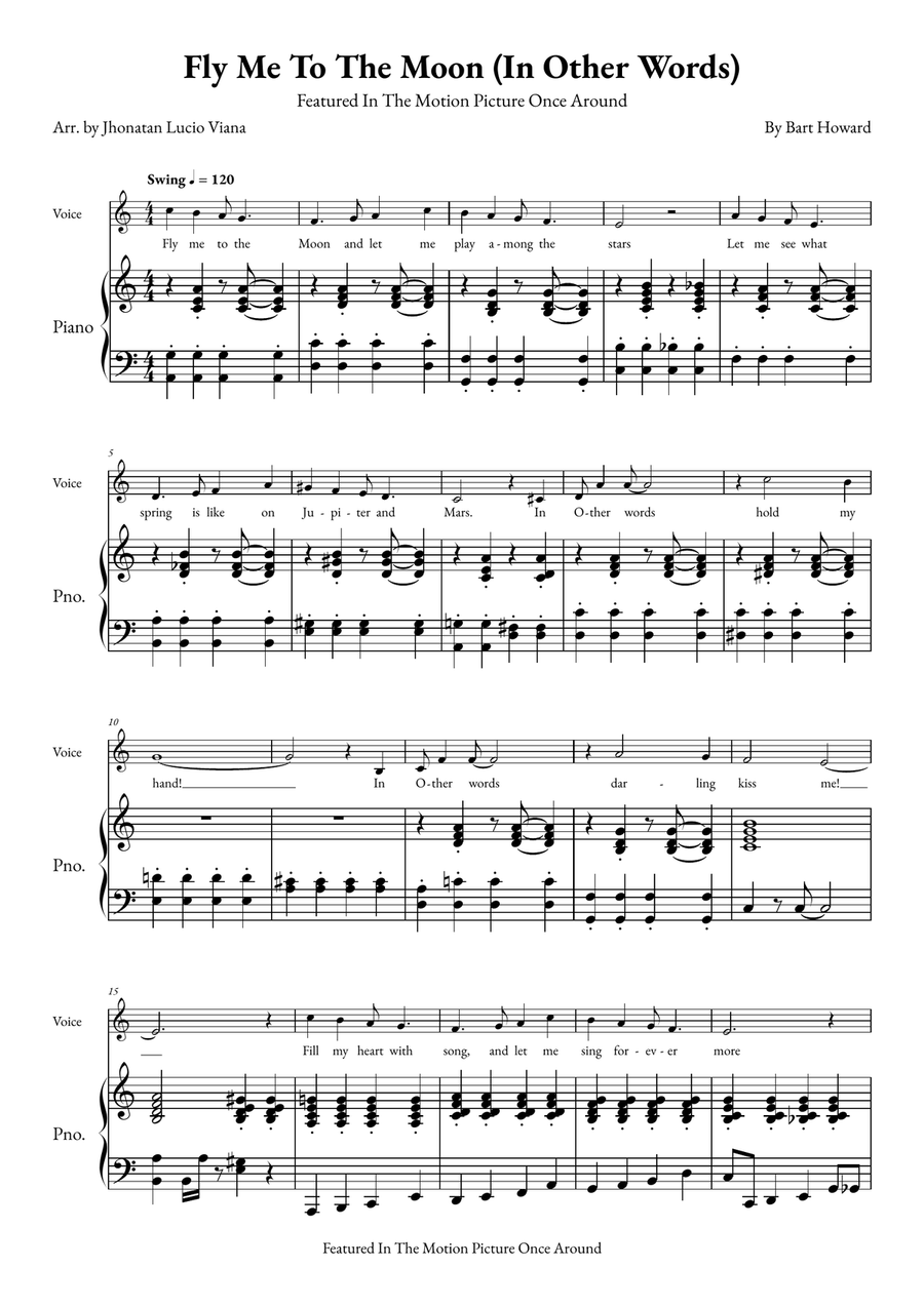 Fly Me To The Moon (In Other Words) Piano scores gallery preview page 1