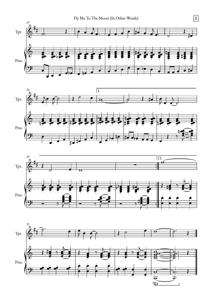 Fly Me To The Moon (In Other Words) B-Flat Trumpet scores gallery preview page 2