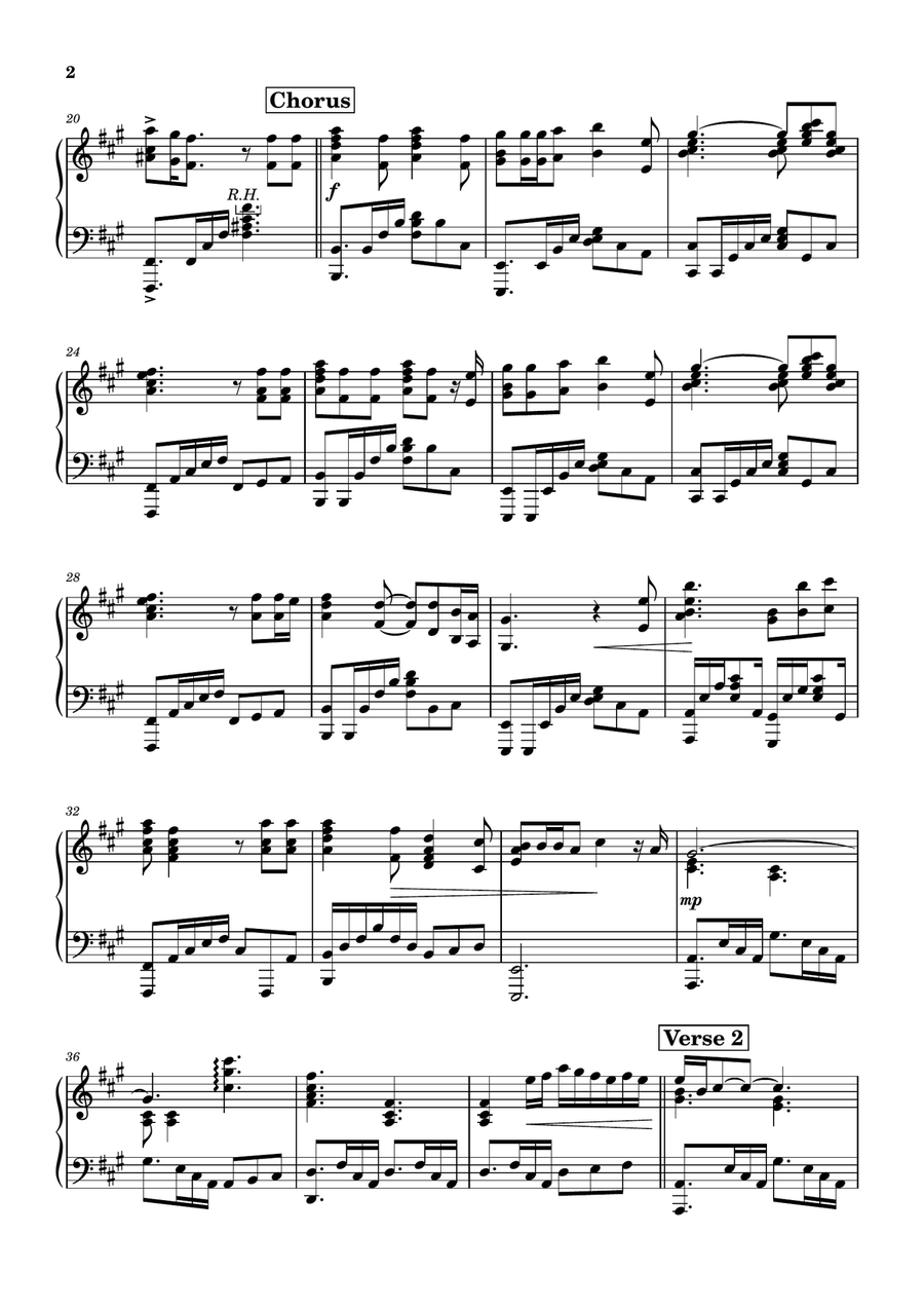 Die With A Smile Die With A Smile Piano Solo scores gallery preview page 2