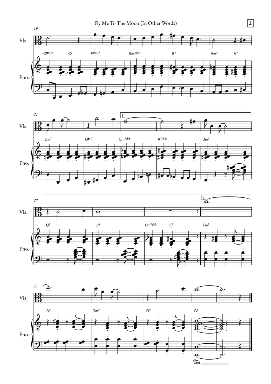 Fly Me To The Moon (In Other Words) Viola scores gallery preview page 2