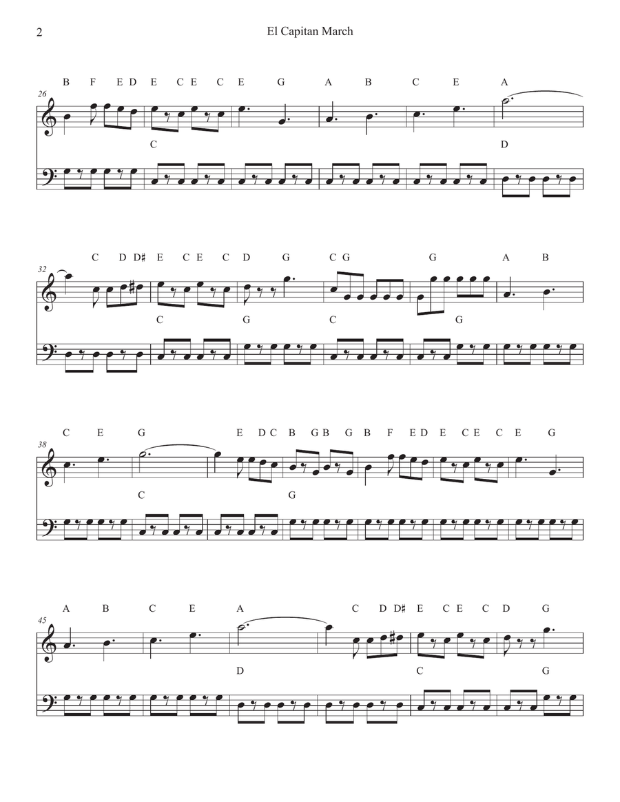 El Capitan March for Piano Easy Piano scores gallery preview page 2