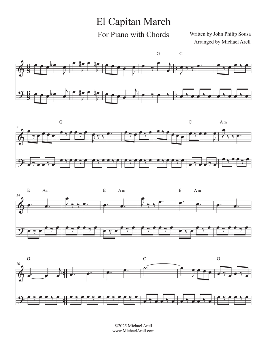 El Capitan March for Piano Easy Piano scores gallery preview page 5