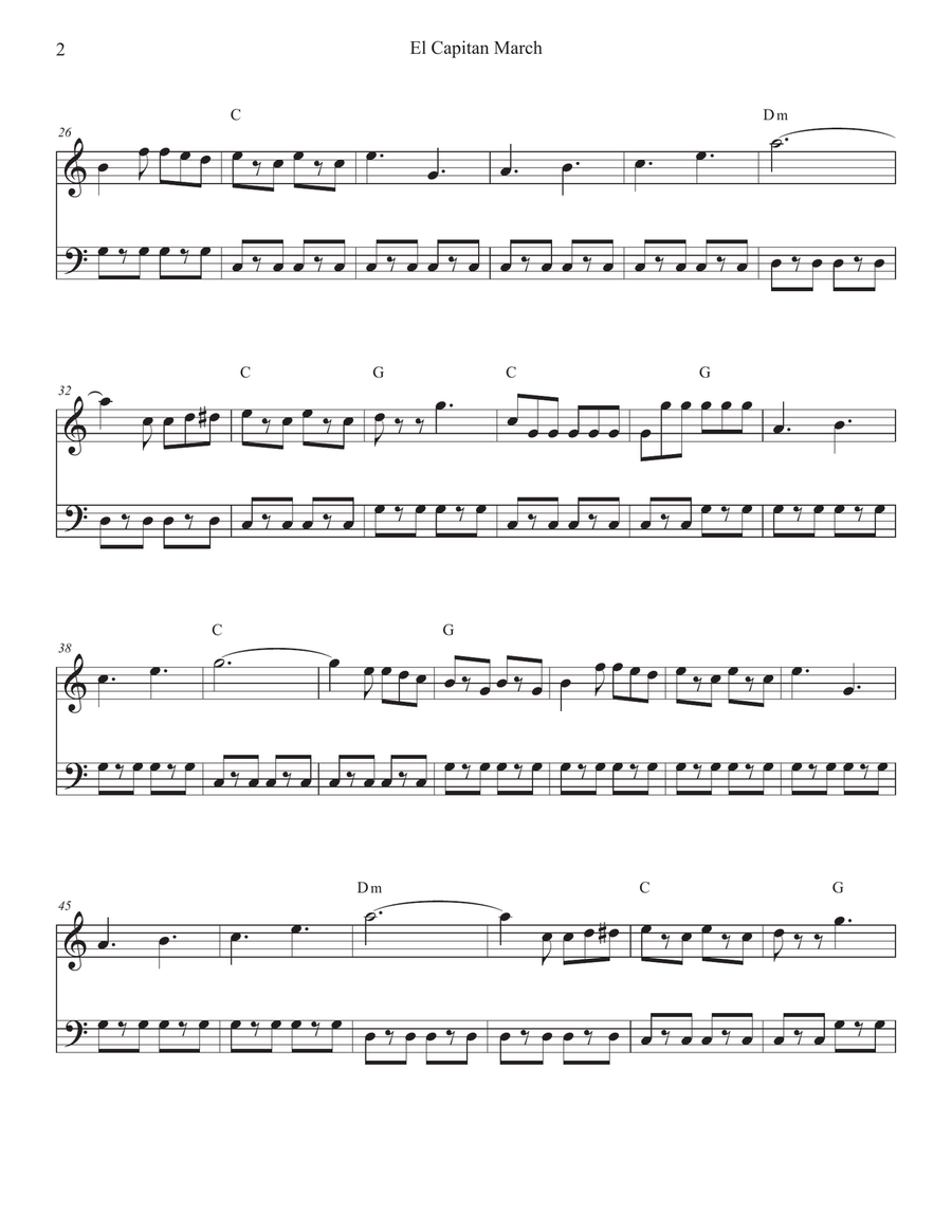 El Capitan March for Piano Easy Piano scores gallery preview page 6