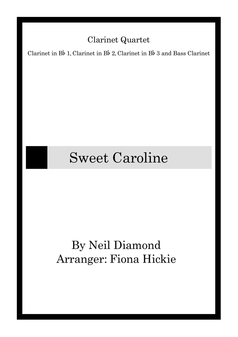 Sweet Caroline Sweet Caroline Clarinet Quartet scores gallery preview page 1