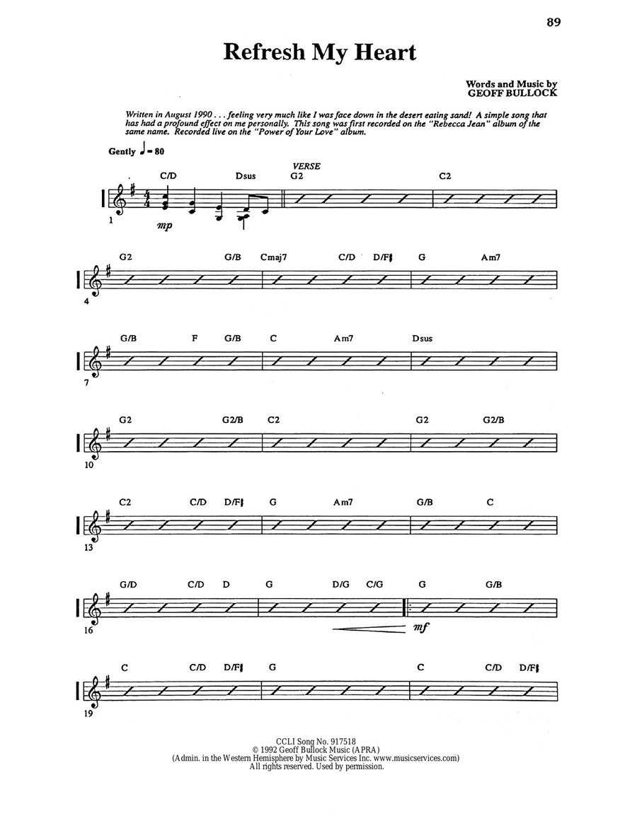 Refresh My Heart (Rhythm Chart) Piano scores gallery preview page 1