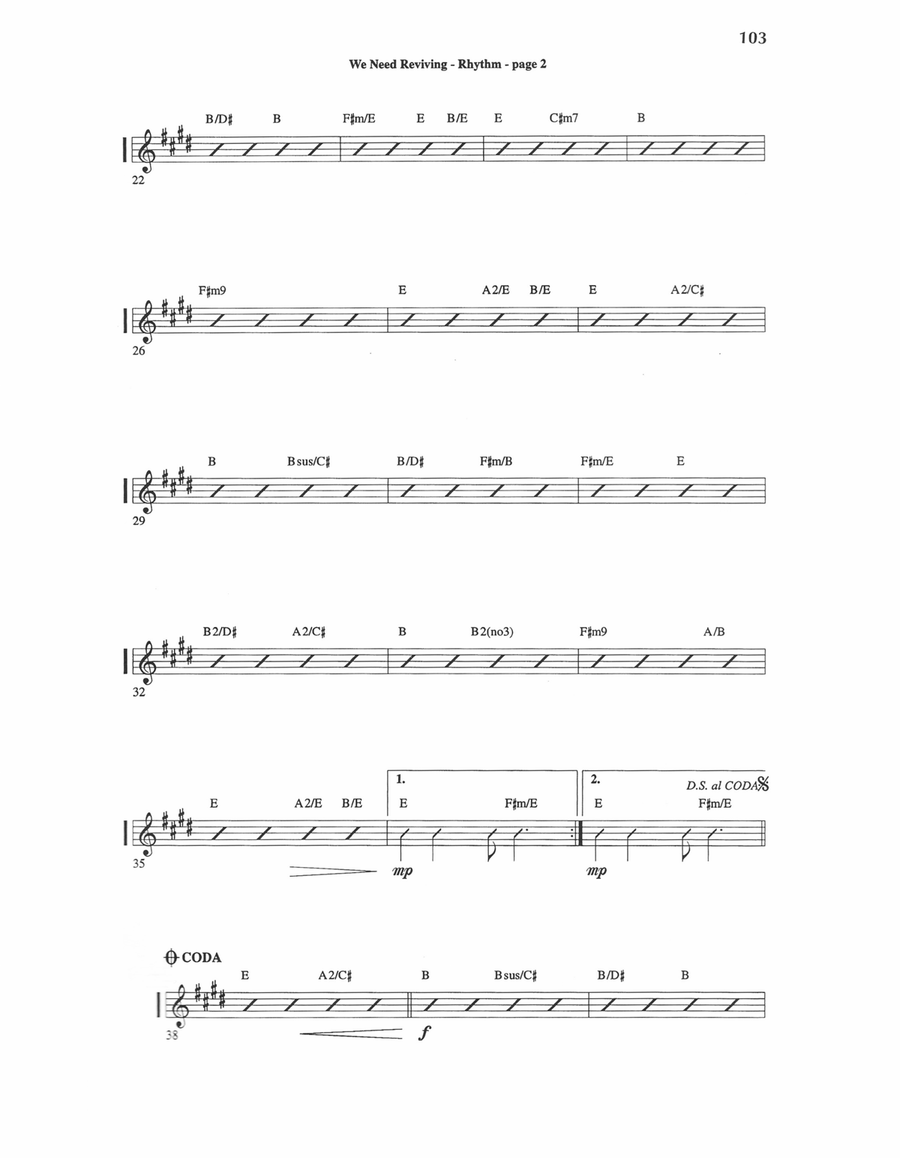 We Need Reviving (Rhythm Chart) Piano scores gallery preview page 2