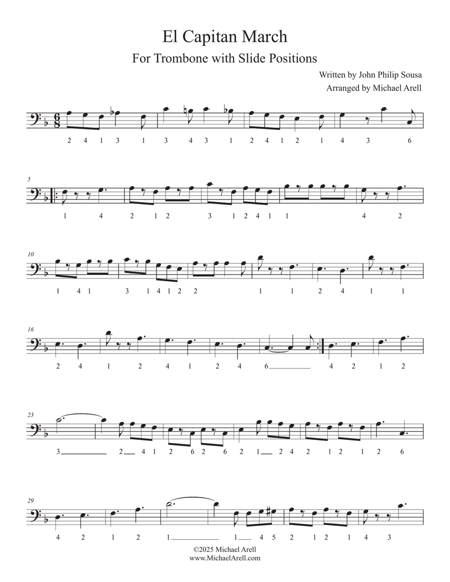 El Capitan March for Trombone Bass Trombone scores gallery preview page 4