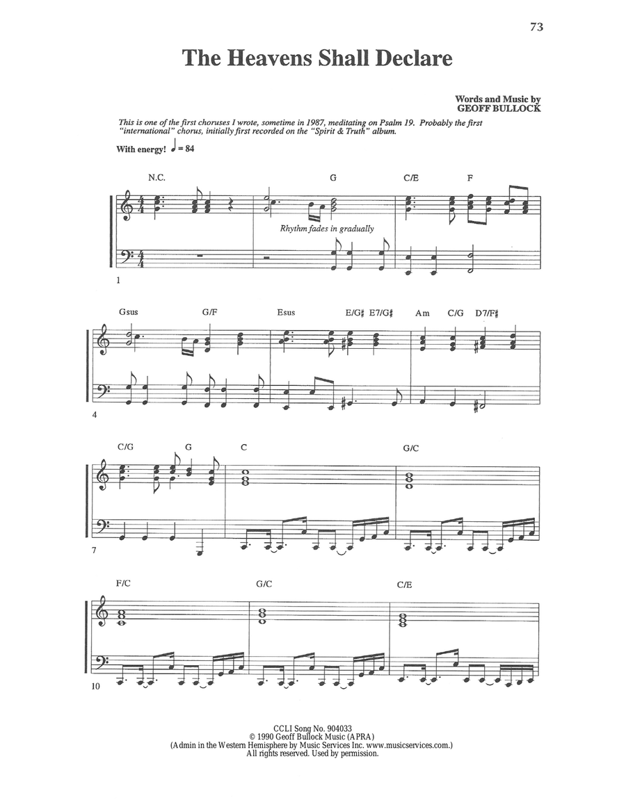 The Heavens Shall Declare (Rhythm Chart) Piano scores gallery preview page 1