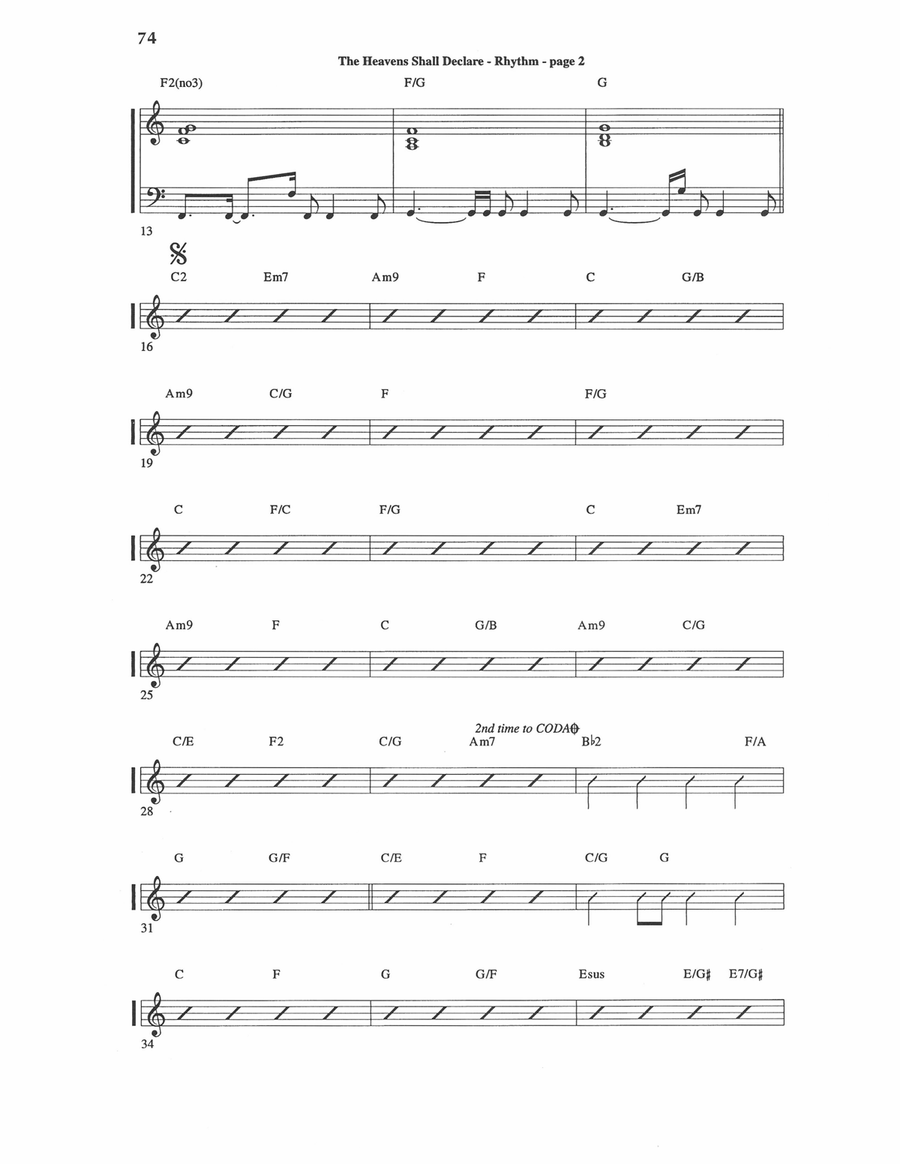 The Heavens Shall Declare (Rhythm Chart) Piano scores gallery preview page 2