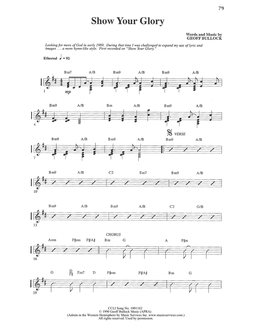 Show Your Glory (Rhythm Chart) Piano scores gallery preview page 1