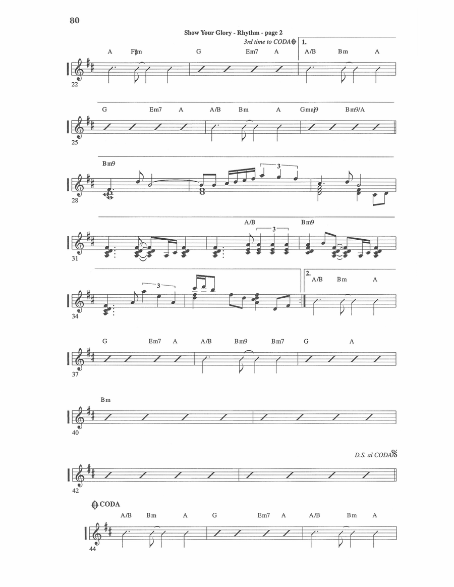Show Your Glory (Rhythm Chart) Piano scores gallery preview page 2