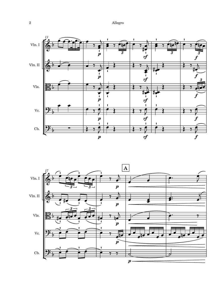 Piano Sonata No. 6 in F Major, Op. 10, No. 2 String Orchestra scores gallery preview page 4