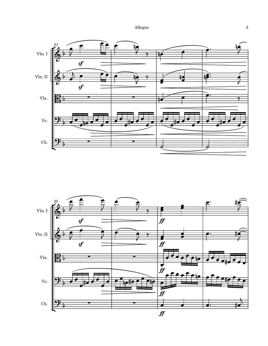 Piano Sonata No. 6 in F Major, Op. 10, No. 2 String Orchestra scores gallery preview page 5