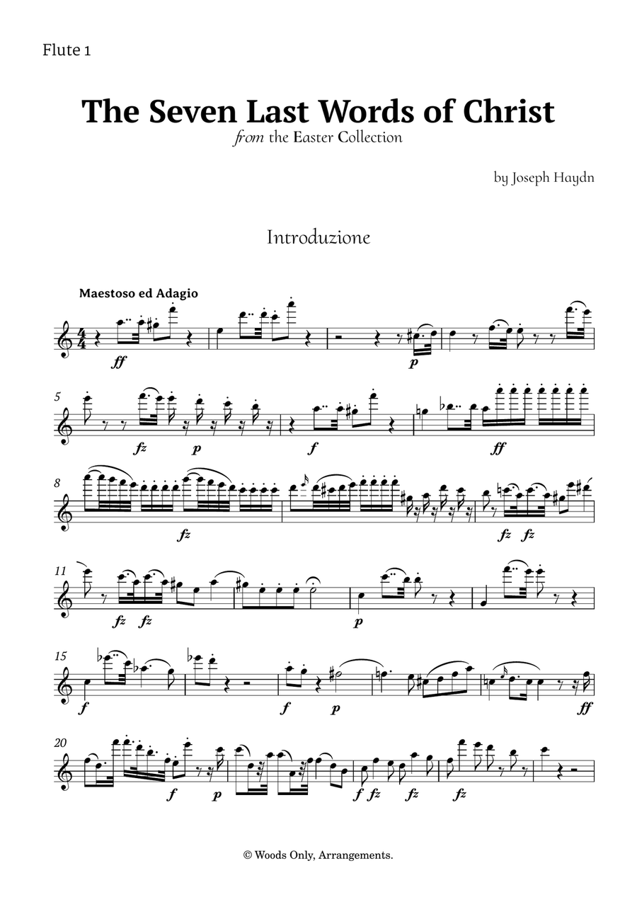 The Seven Last Words of Christ by Haydn for Flute Quartet Flute Quartet scores gallery preview page 4