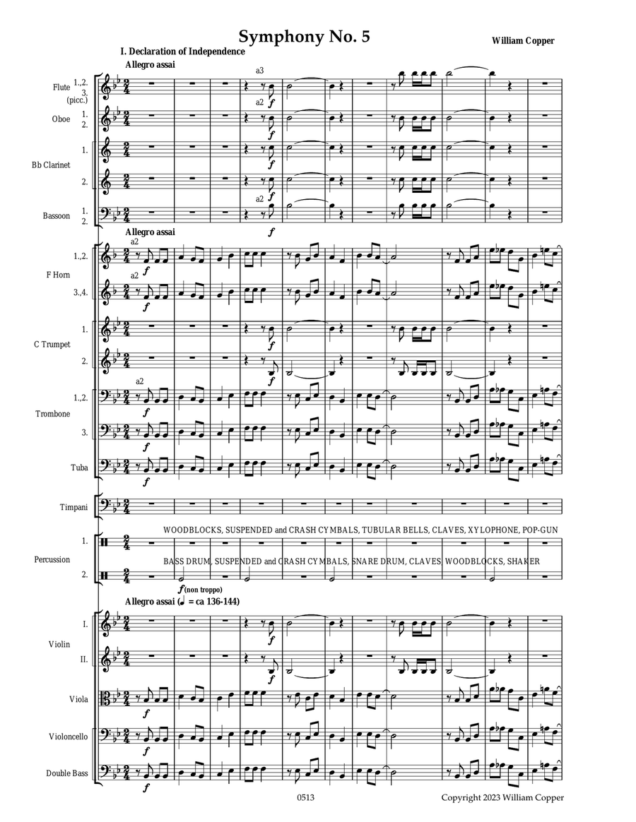 Declaration of Independence - Score Only Full Orchestra scores gallery preview page 1