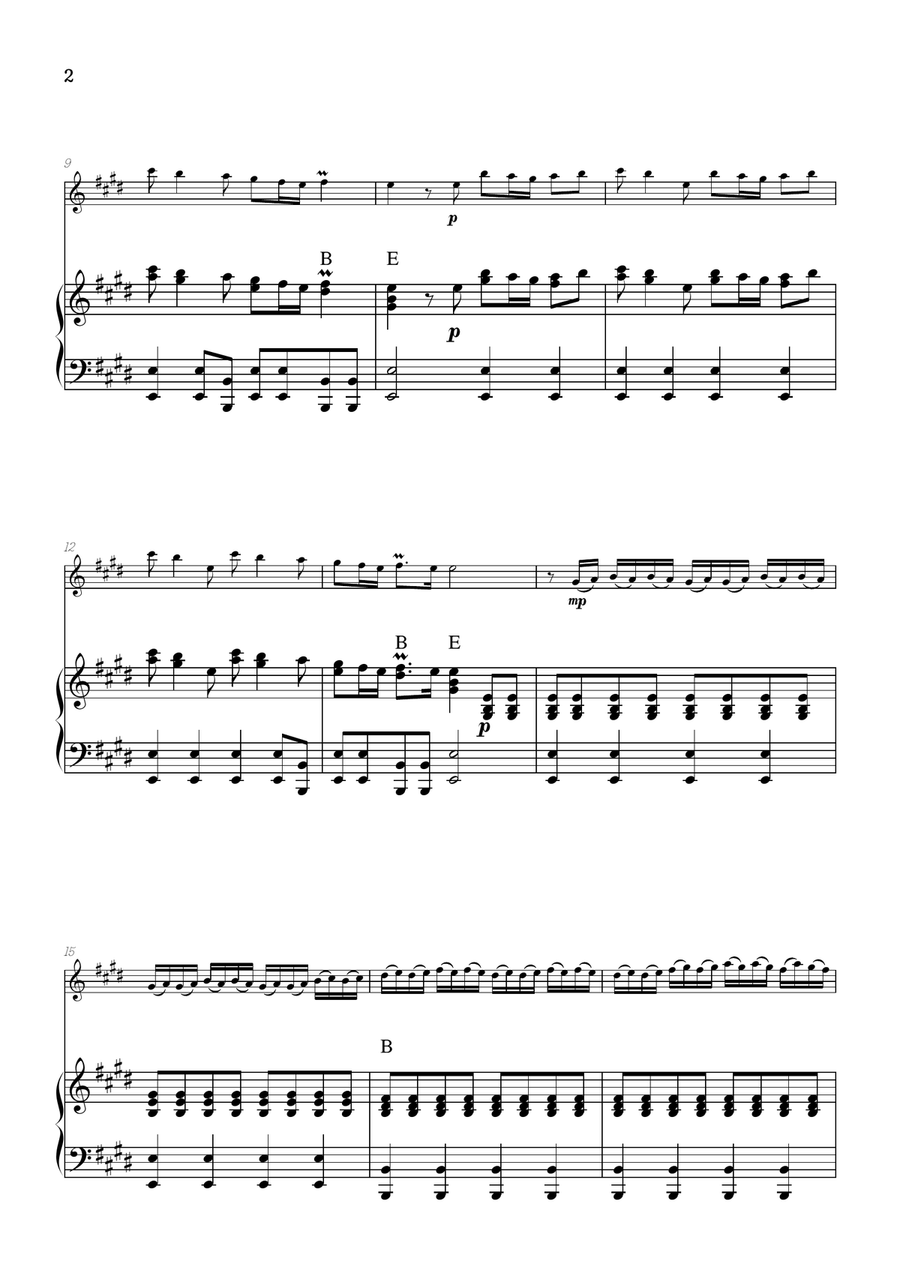 Vivaldi • The Four Seasons: Spring | oboe sheet music w/ piano accompaniment (chords) Chamber Music scores gallery preview page 2