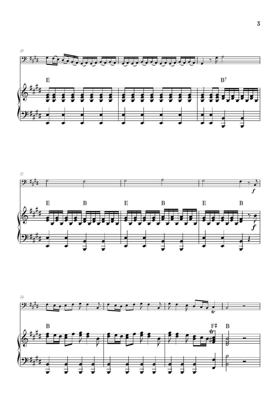 Vivaldi • The Four Seasons: Spring | cello sheet music w/ piano accompaniment (chords) Chamber Music scores gallery preview page 3
