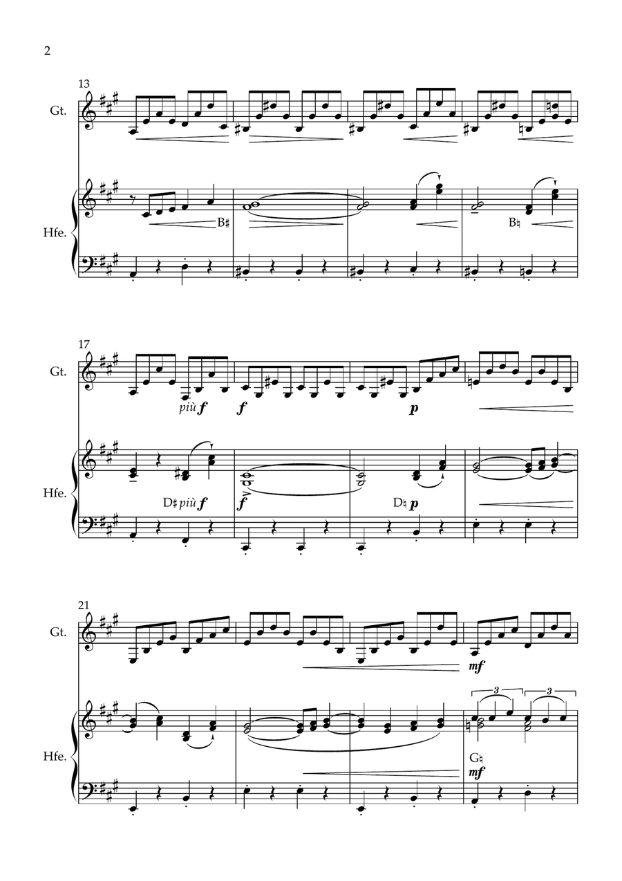 Suite Bergamasque: IV. Passepied (L.75) arr. for harp & guitar Chamber Music scores gallery preview page 2