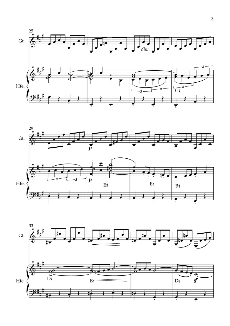 Suite Bergamasque: IV. Passepied (L.75) arr. for harp & guitar Chamber Music scores gallery preview page 3