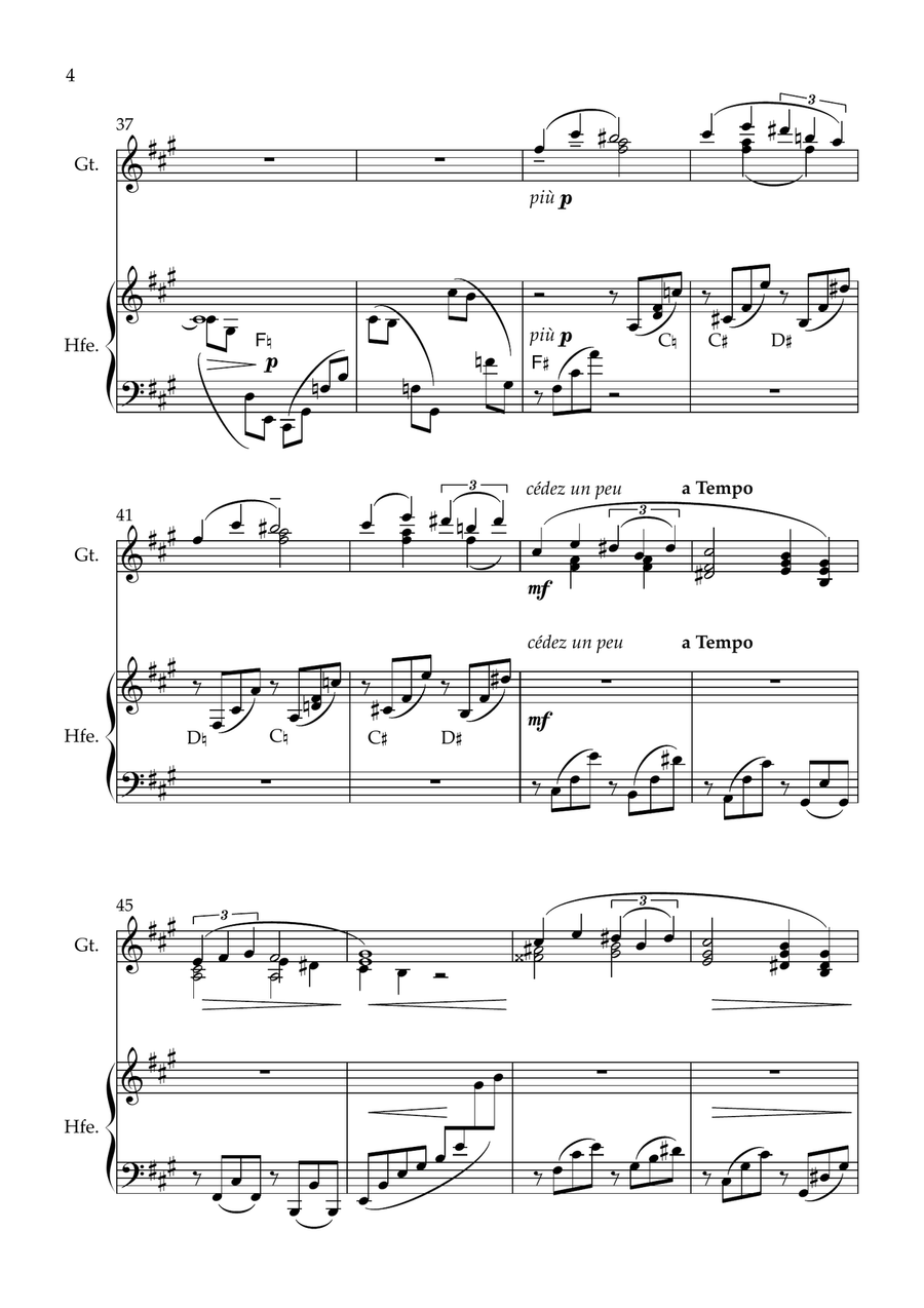 Suite Bergamasque: IV. Passepied (L.75) arr. for harp & guitar Chamber Music scores gallery preview page 4