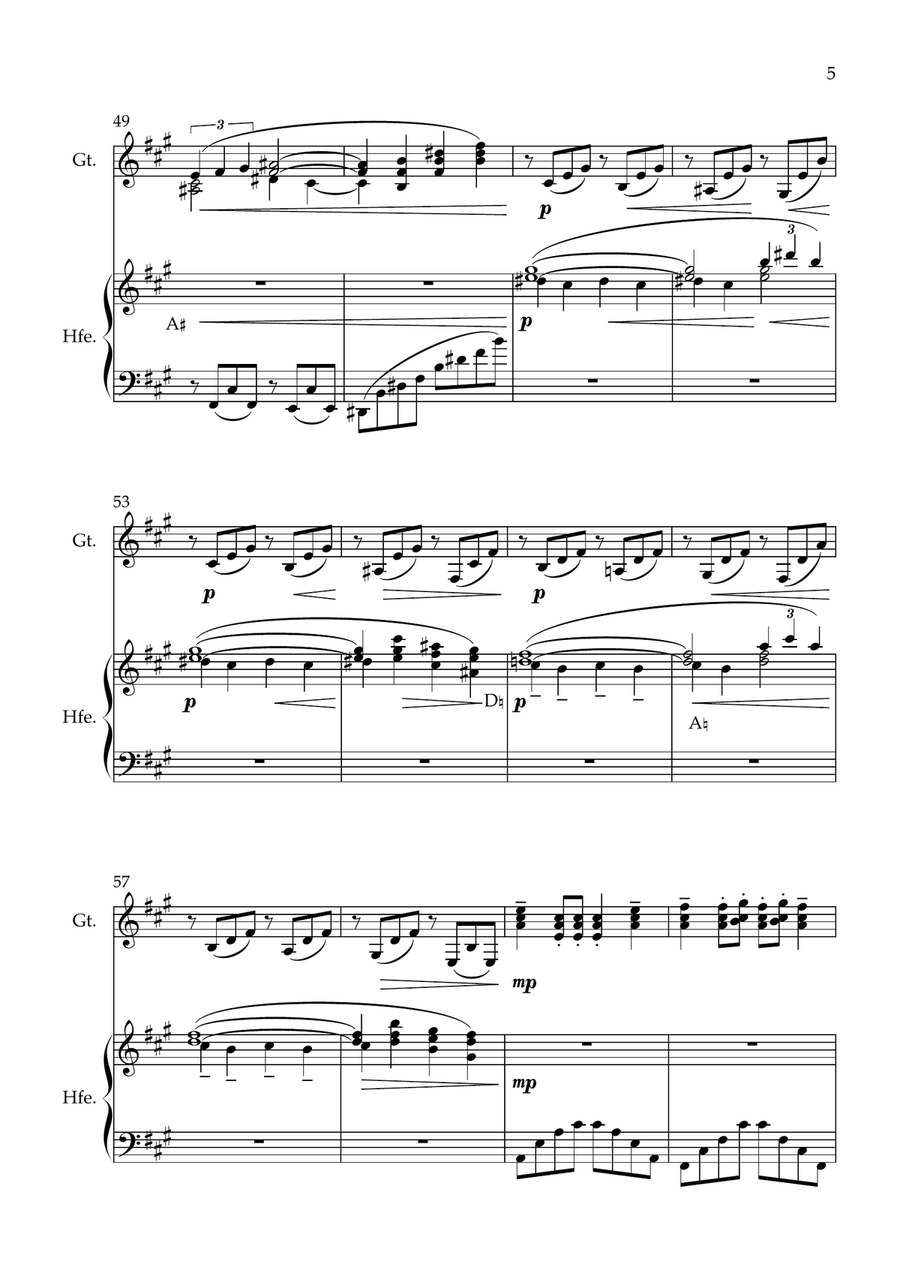 Suite Bergamasque: IV. Passepied (L.75) arr. for harp & guitar Chamber Music scores gallery preview page 5