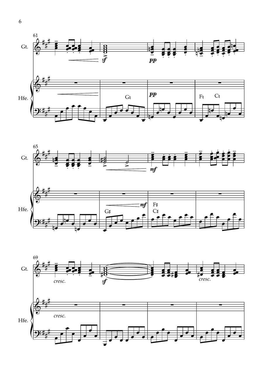 Suite Bergamasque: IV. Passepied (L.75) arr. for harp & guitar Chamber Music scores gallery preview page 6