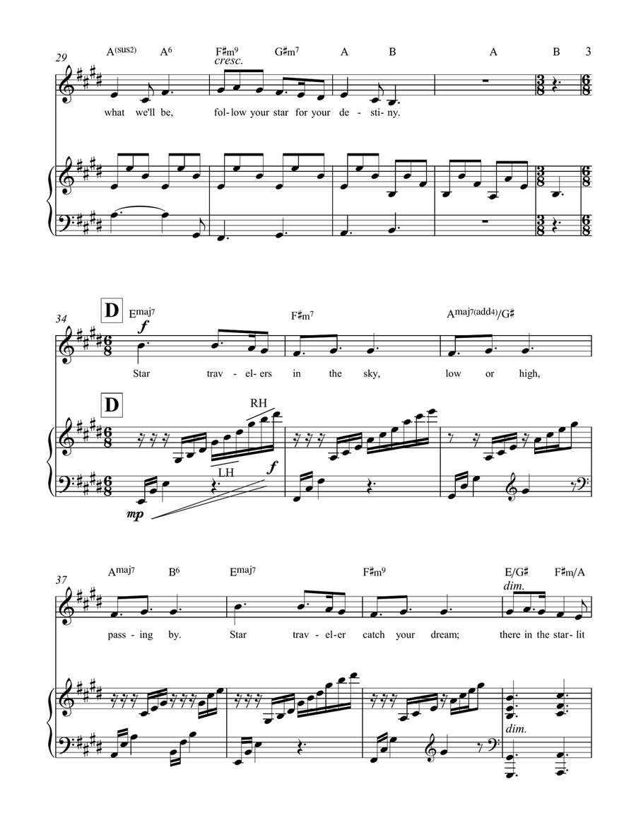 Star Traveler Piano, Vocal scores gallery preview page 4