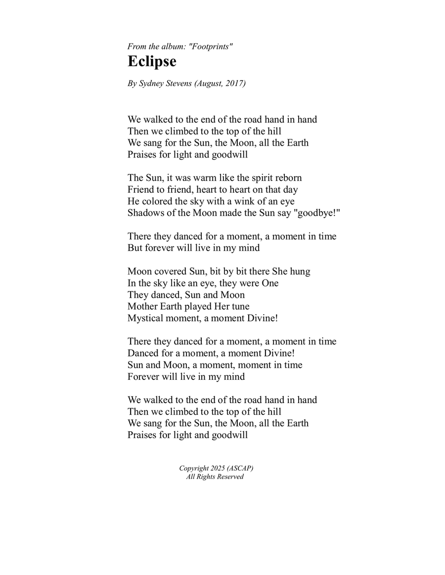 Eclipse Piano, Vocal scores gallery preview page 1