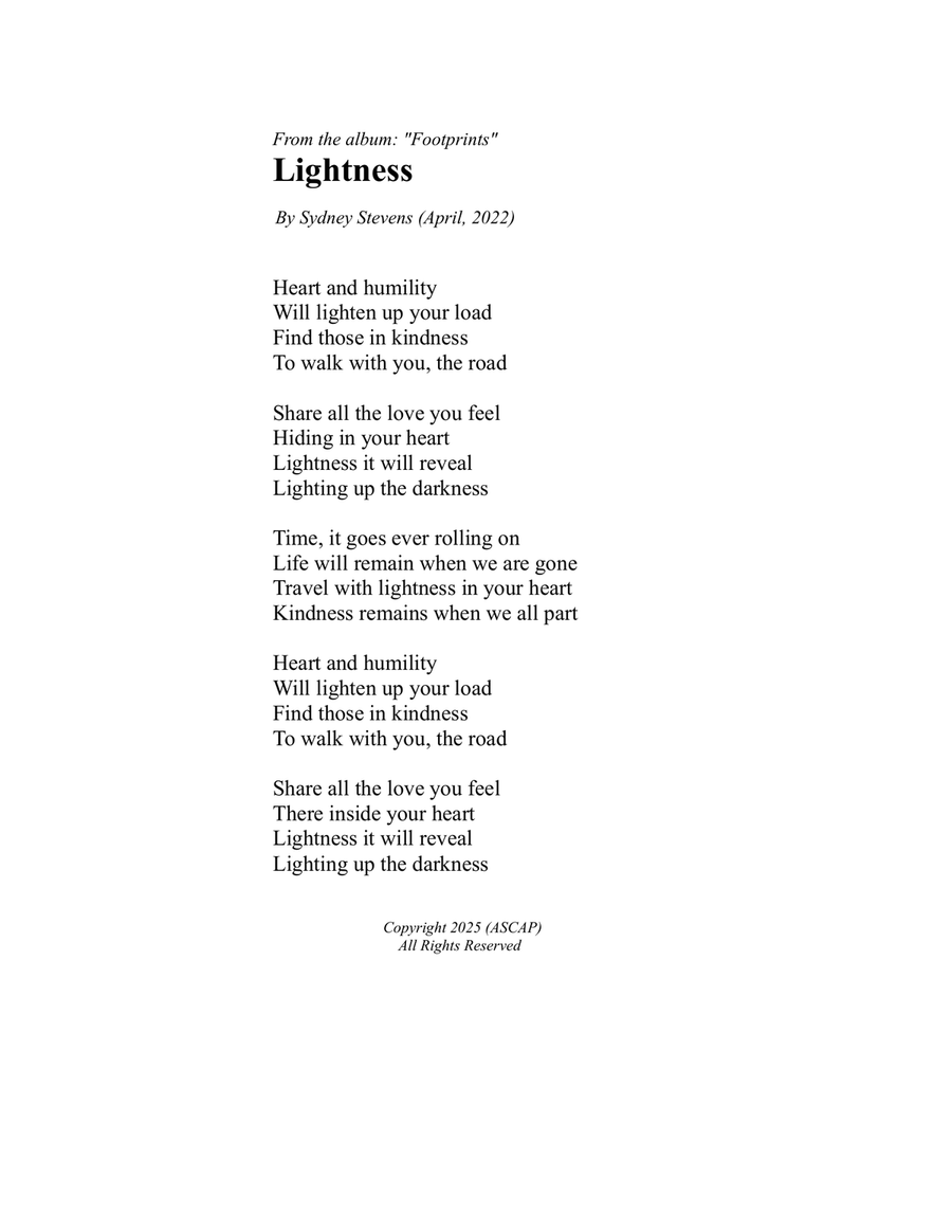 Lightness Piano, Vocal scores gallery preview page 1