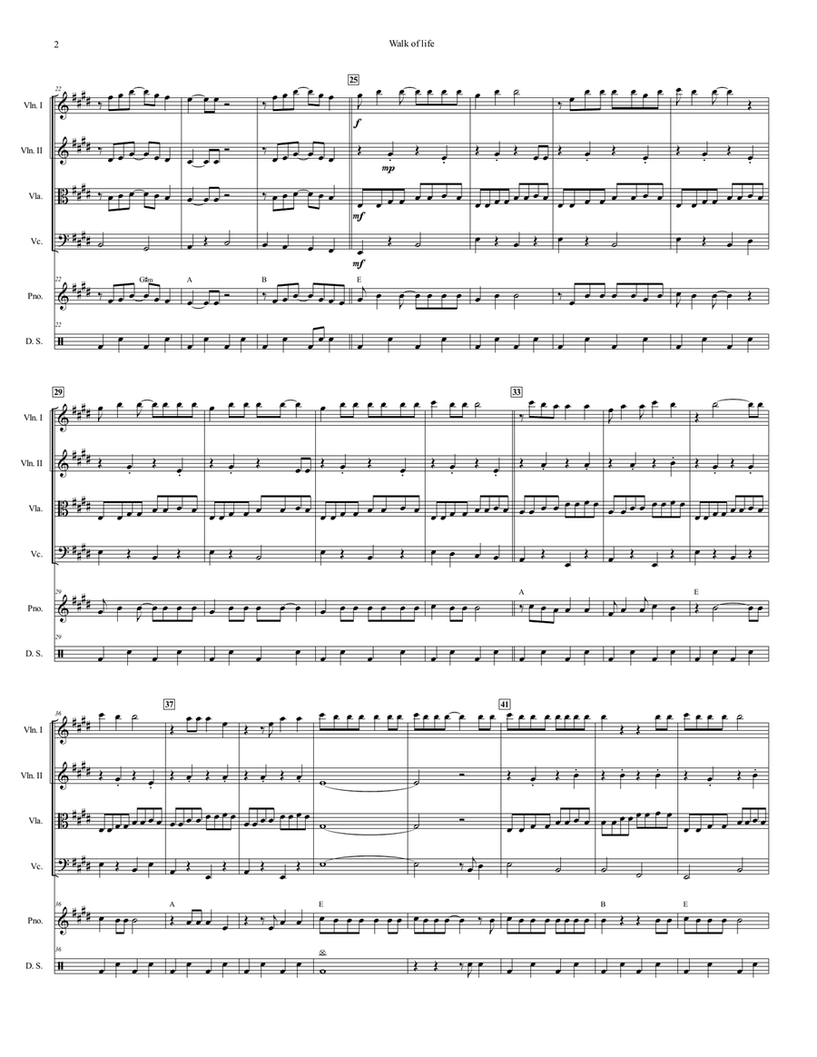Walk Of Life Walk Of Life String Quartet scores gallery preview page 3