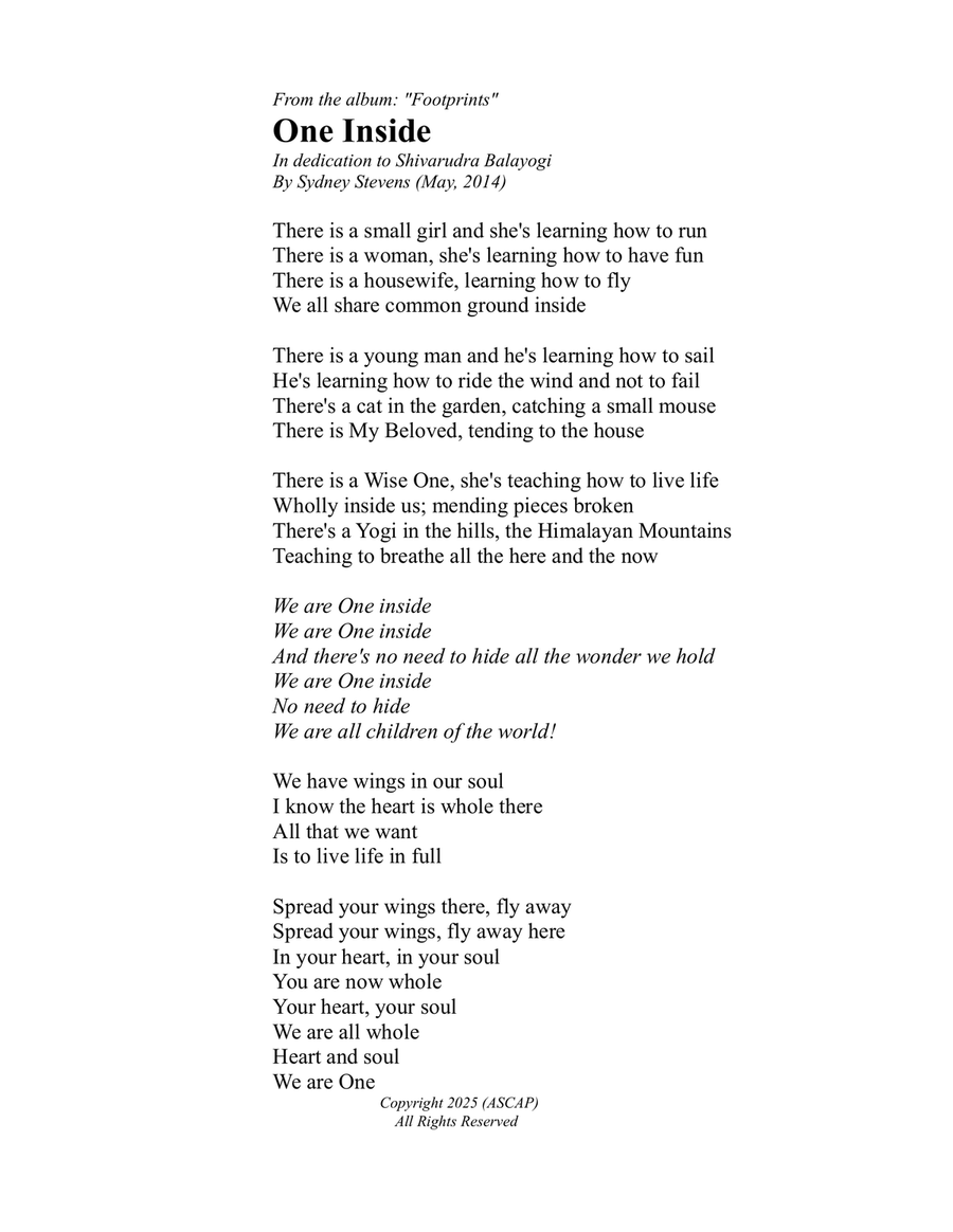 One Inside Piano, Vocal scores gallery preview page 1