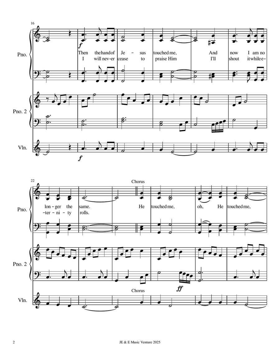 He Touched Me He Touched Me 4-Part scores gallery preview page 2