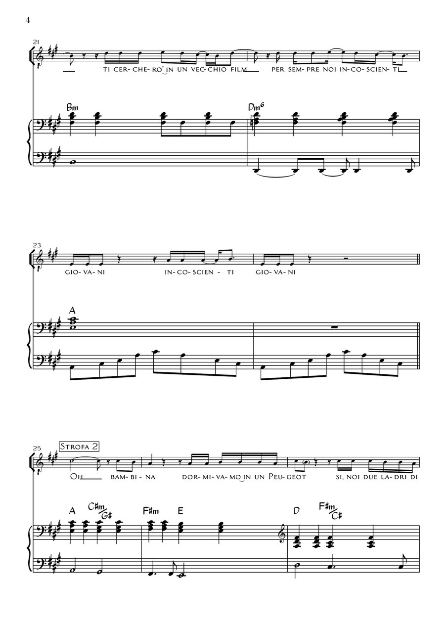Incoscienti Giovani Incoscienti Giovani Piano, Vocal scores gallery preview page 4