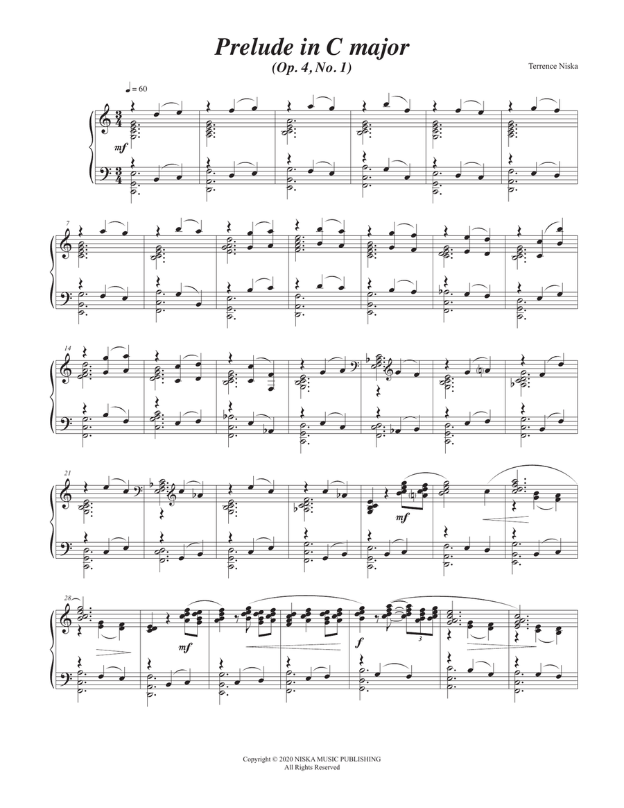 Op. 4, No. 1: Prelude in C major Piano Solo scores gallery preview page 2