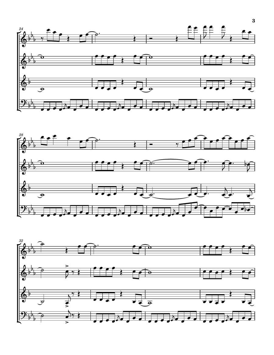 Medley: Peter Gunn with Cocaine Woodwind Quartet scores gallery preview page 4
