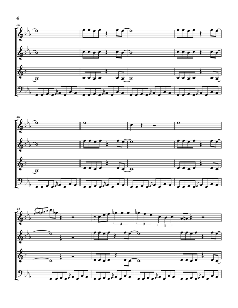 Medley: Peter Gunn with Cocaine Woodwind Quartet scores gallery preview page 5