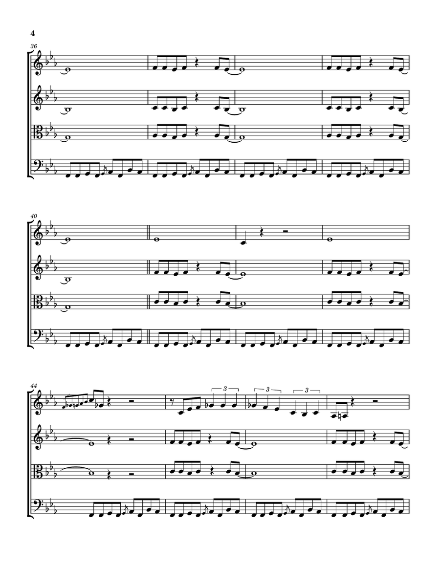 Medley: Peter Gunn with Cocaine String Quartet scores gallery preview page 5