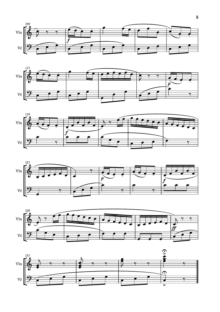 Clementi - Sonatina in C Major, Op.36 No.1 (For Violin and Cello Duet) Score and Parts String Duet scores gallery preview page 5