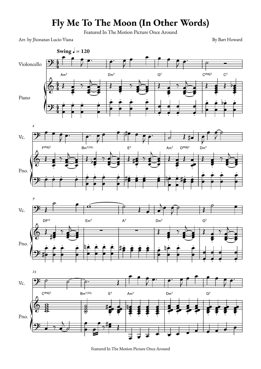 Fly Me To The Moon (In Other Words) Piano scores gallery preview page 1