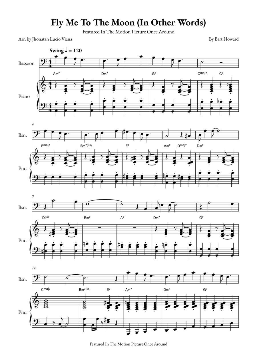 Fly Me To The Moon (In Other Words) Bassoon scores gallery preview page 1