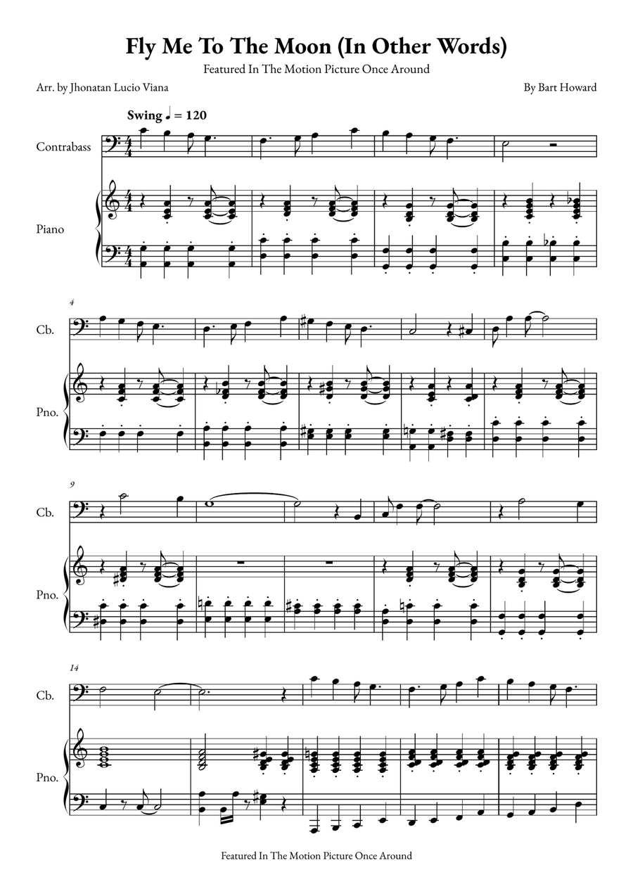 Fly Me To The Moon (In Other Words) Double Bass scores gallery preview page 1