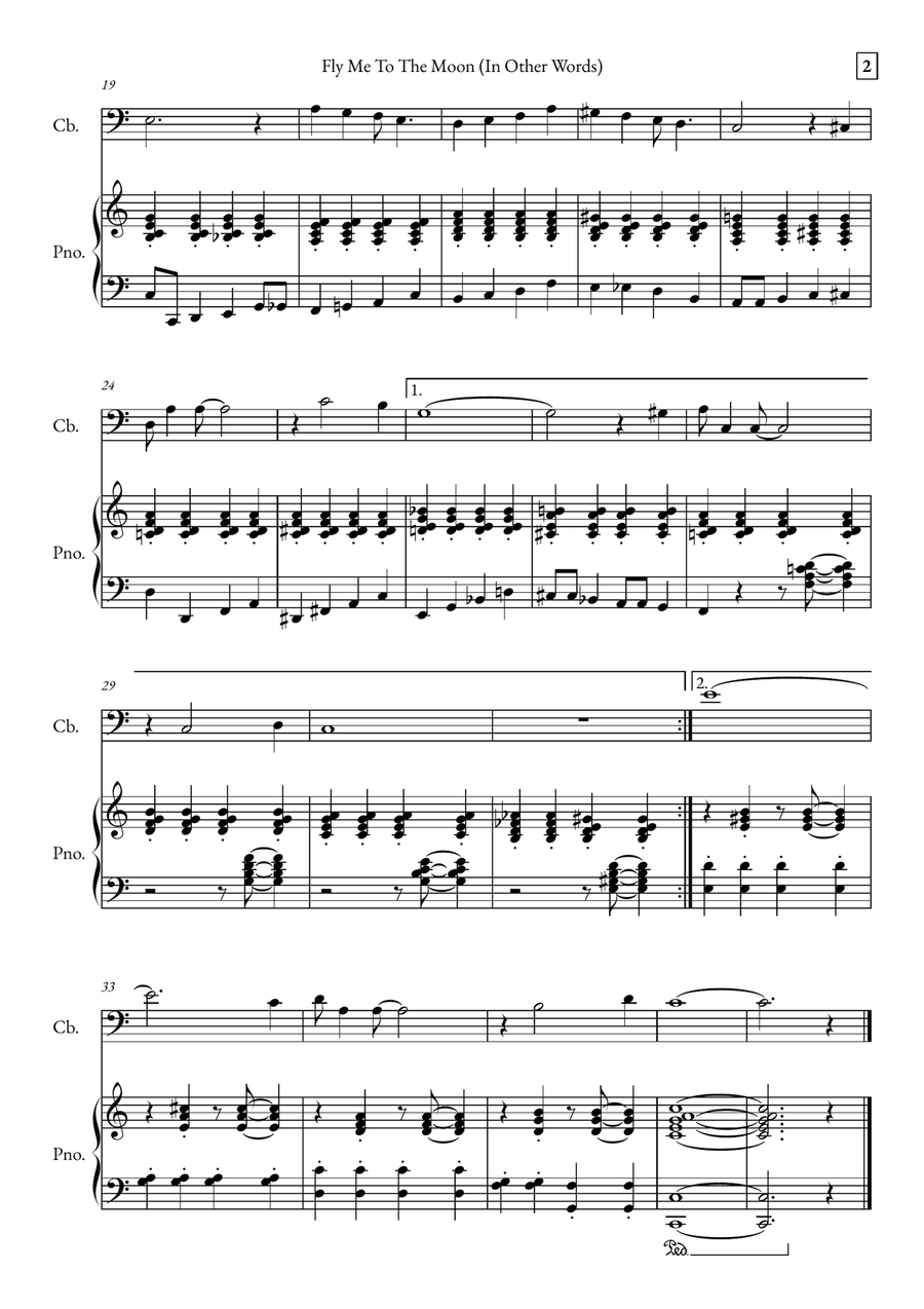 Fly Me To The Moon (In Other Words) Double Bass scores gallery preview page 2