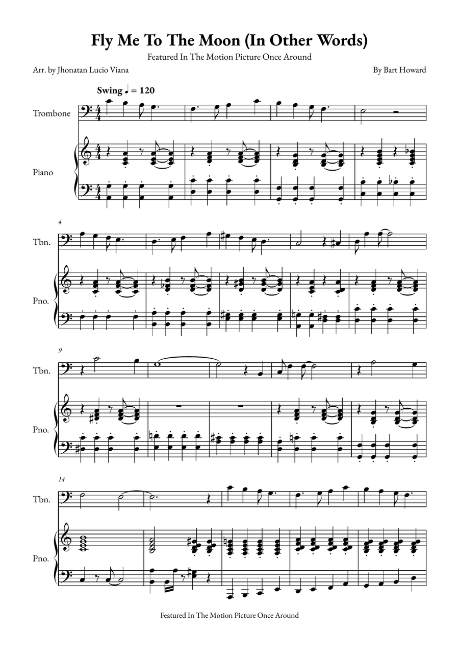 Fly Me To The Moon (In Other Words) Easy Piano scores gallery preview page 1